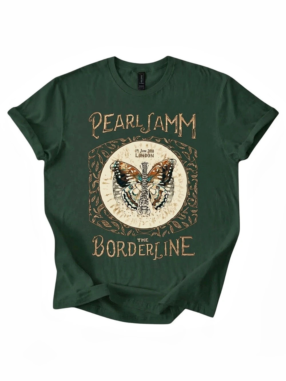 Gildan Pearl Jam The Borderline Graphic Tee in Green